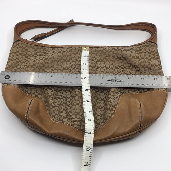 Vintage Coach 6617 Ergo Mini Signature C shoulder bag  tan leather and jacquard - Picture 16 of 17